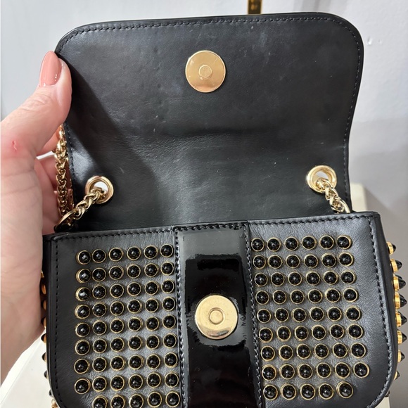 CHRISTIAN LOUBOUTIN
Black Leather And Black/Gold Spike Mini Sweet Charity Bag - Picture 7 of 9
